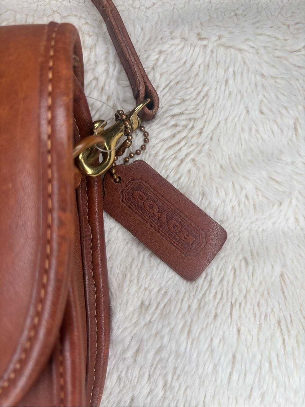 Vintage Coach 348 Brown Leather Crossbody Shoulder Bag Made in USA - Picture 5 of 16